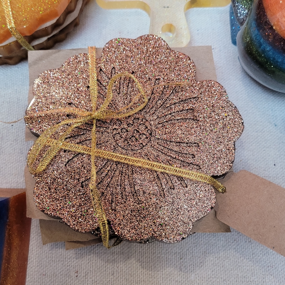 Epoxy Resin Set of 4 Coasters